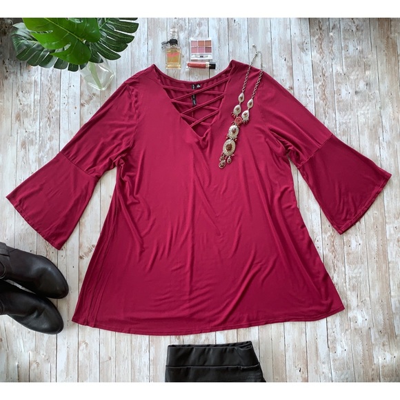 Nine Four One bell sleeve boho hippie blouse